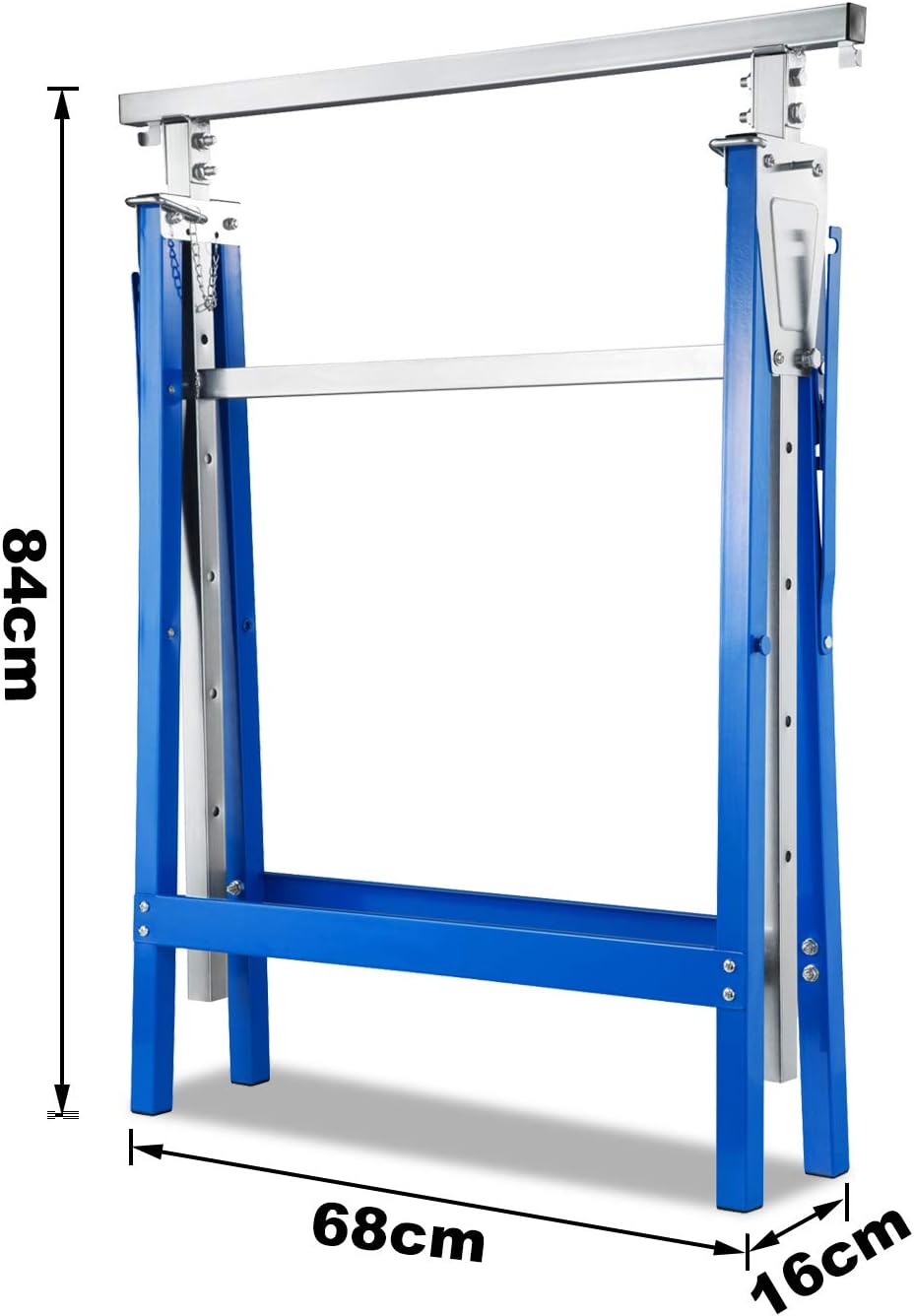 Cecaylie 4 échafaudages 7 positions réglables en hauteur 81-130 cm, tréteau de travail télescopique Charge maximale 200 kg, support pliable en tube carré en acier