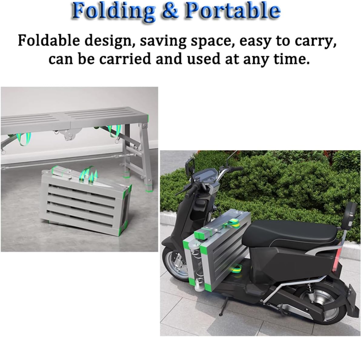 Échafaudage Établi escabeau – Portable Pliant 5 vitesses Hauteur réglable Multi-usage Plateforme Échafaudage pour ingénierie domestique