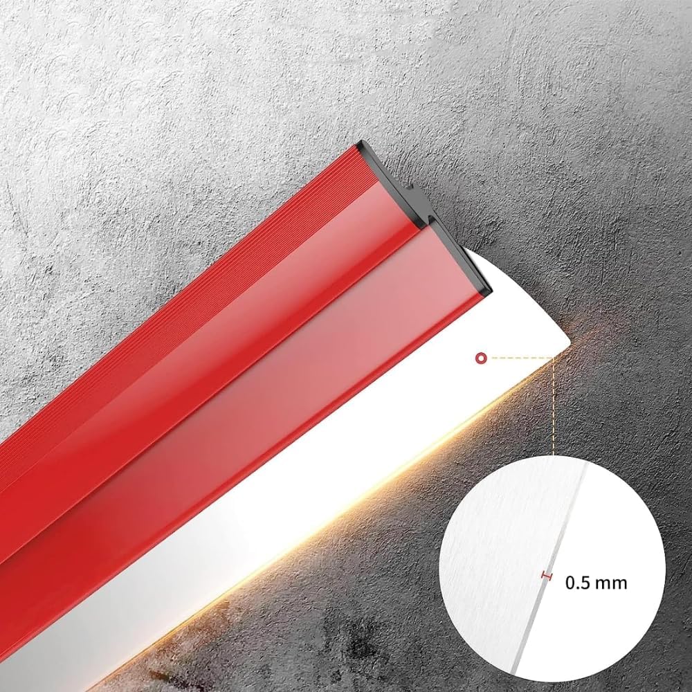 Senhill Lame décrémage Lame de Spatule de lissage Lame à Lisser avec Poignée dextension et Lame Enduit de Rechange pour Lissage des Profils (25cm + 40cm + 60cm + 80cm)