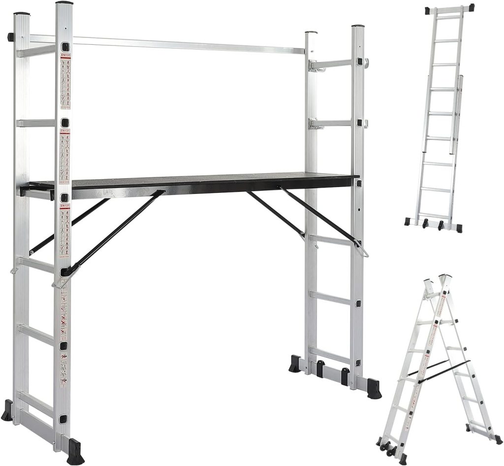 Sotech - Échelle Multi-Usage, Echafaudage, 168 x 160 x 45 cm, EN 131, Charge maximale: 150 kg, Taille de la plate-forme: 147 x 40,5 cm